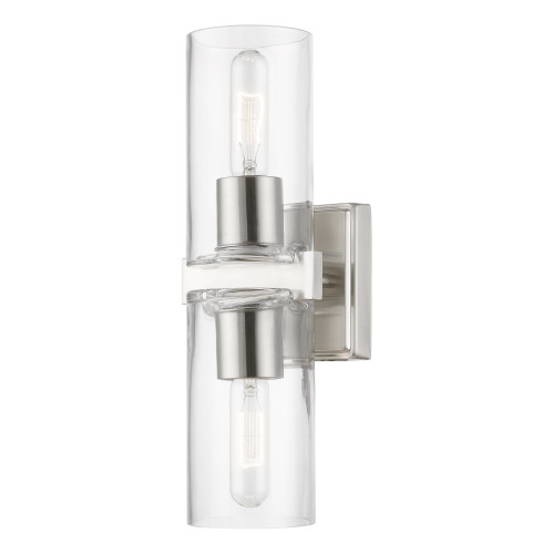 Clarion 2 Light Brushed Nickel Vanity Sconce (18032-91)