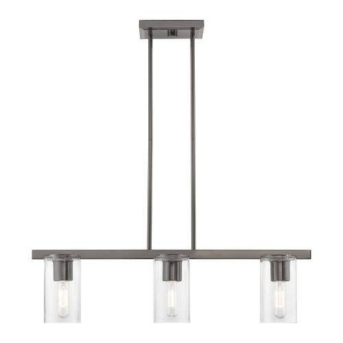 Clarion 3 Light Black Chrome Linear Chandelier (49273-46)