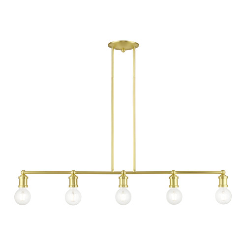 Lansdale 5 Light Linear Chandelier In Satin Brass (47165-12)