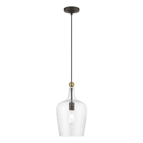 Avery 1 Light Pendant In Bronze With Antique Brass Accent (41237-07)