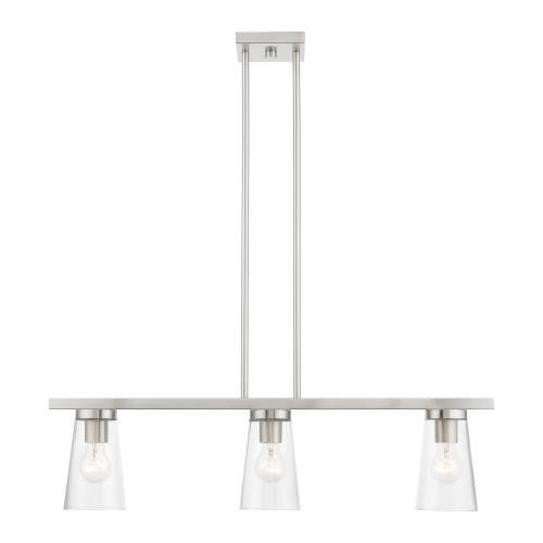 Cityview 3 Light Linear Chandelier In Brushed Nickel (46713-91)
