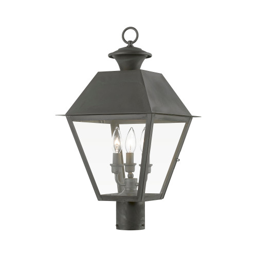 Wentworth 3 Light Outdoor Post Top In Charcoal (27219-61)