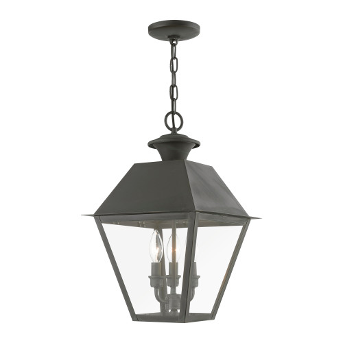 Wentworth 3 Light Outdoor Pendant In Charcoal (27220-61)