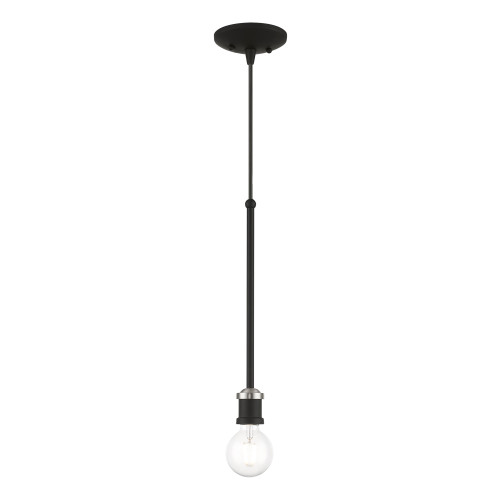 Lansdale 1 Light Pendant In Black With Brushed Nickel (47161-04)