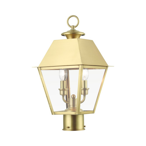 Wentworth 2 Light Outdoor Post Top In Natural Brass (27216-08)