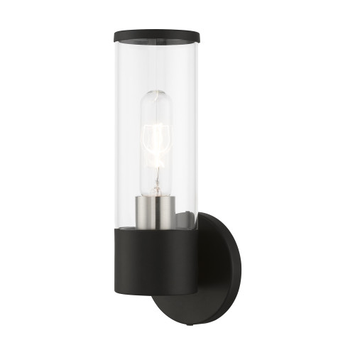 Banca 1 Light Sconce In Black With Brushed Nickel Accent (17281-04)