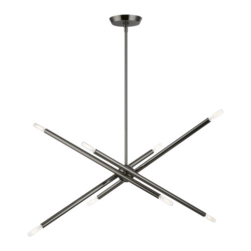 Soho 8 Light Linear Chandelier In Black Chrome (46778-46)