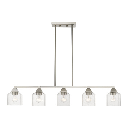 Aragon 5 Light Linear Chandelier In Brushed Nickel (49765-91)