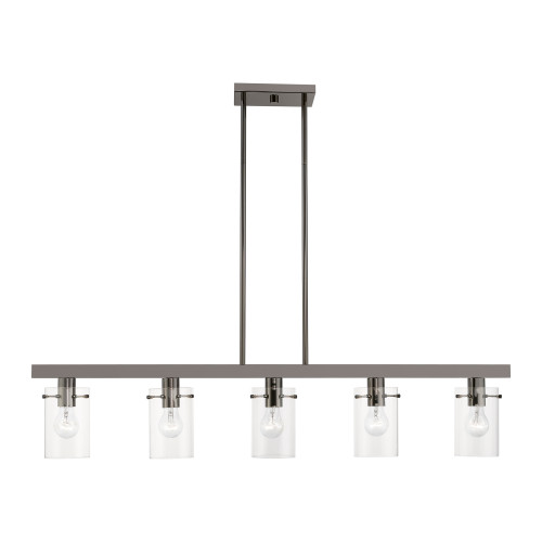 Munich 5 Light Linear Chandelier In Black Chrome (46155-46)