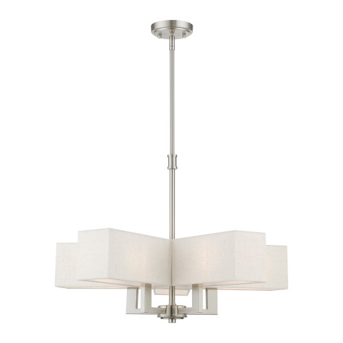 Rubix 5 Light Chandelier In Brushed Nickel (42665-91)