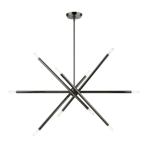 Soho 10 Light Linear Chandelier In Black Chrome (46777-46)