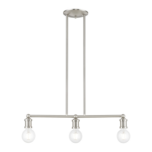 Lansdale 3 Light Linear Chandelier In Brushed Nickel (47163-91)