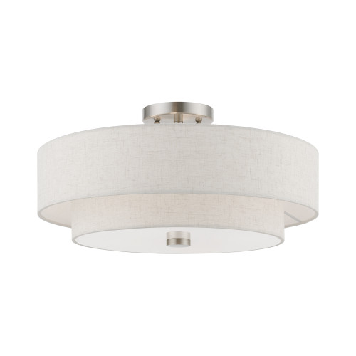 Meridian 4 Light Semi-Flush In Brushed Nickel (51085-91)