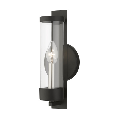 Castleton 1 Light Sconce In Black With Brushed Nickel Candle (10141-04)