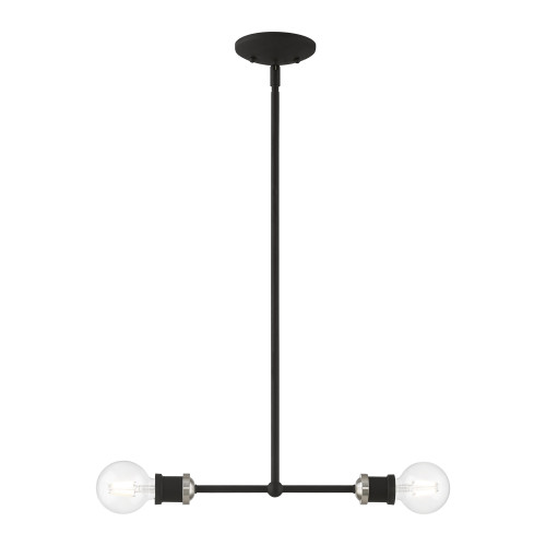 Lansdale 2 Light Linear Chandelier In Black With Brushed Nickel (47162-04)