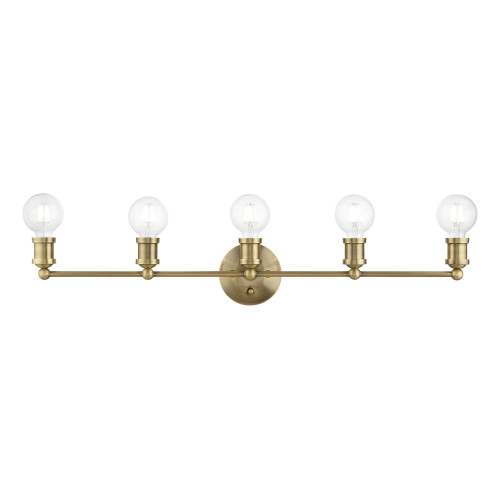 Lansdale 5 Light Vanity In Antique Brass (14425-01)