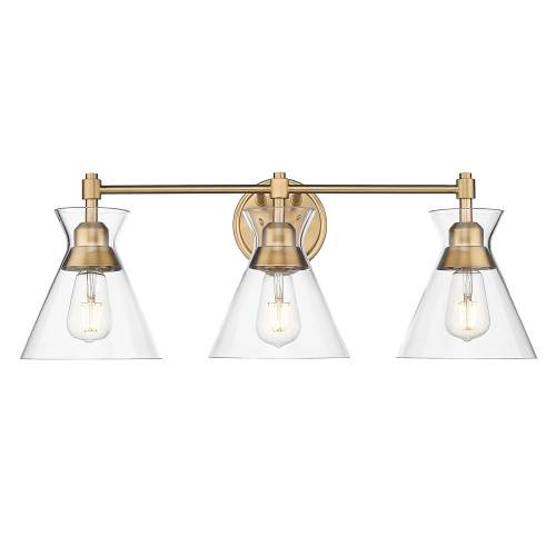 Malta BCB 3 Light Bath Vanity in Brushed Champagne Bronze with Clear Glass Shade (0511-BA3 BCB-CLR)