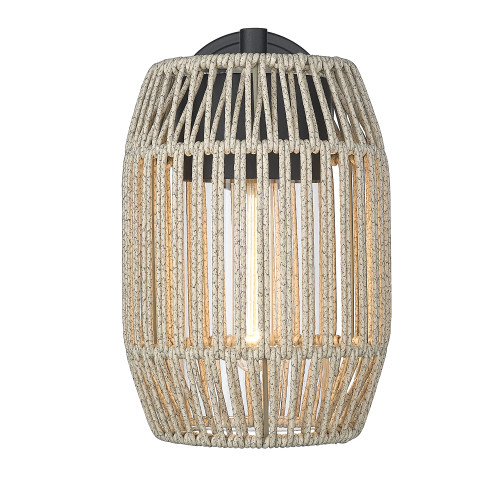 Seabrooke 1 Light Outdoor Sconce In Natural Black (6073-OWM NB-SS)