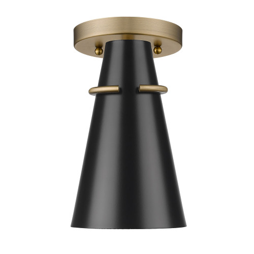 Reeva 1 Light Semi-Flush Mount In Modern Brass (2122-SF MBS-BLK)