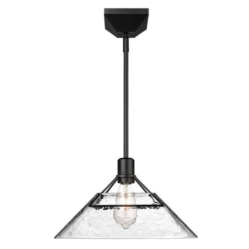 Kepler Medium Pendant in Matte Black with Water Glass Shade (3308-M BLK-WTG)