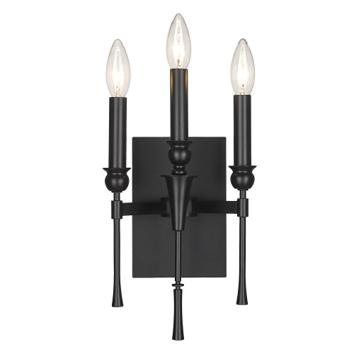 Landon 3 Light Sconce In Matte Black (3509-WSC BLK)