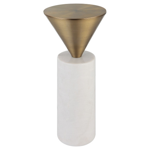 Top Hat White And Brass Drink Table (25250)