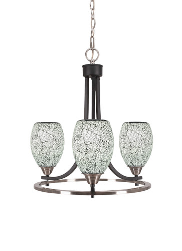 Paramount 3 Light Chandelier In Matte Black & Brushed Nickel (3403-MBBN-4165)