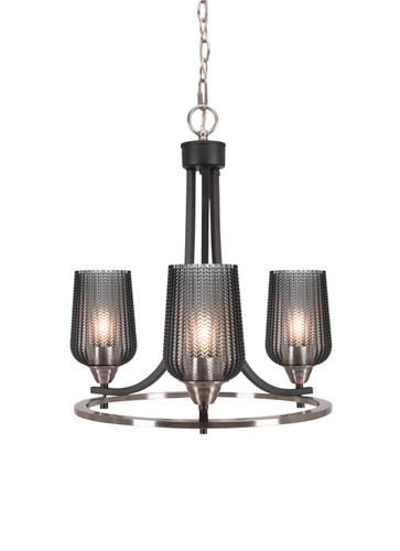 Paramount 3 Light Chandelier In Matte Black & Brushed Nickel (3403-MBBN-4252)