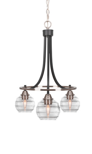 Paramount 3 Light Chandelier In Matte Black & Brushed Nickel (3413-MBBN-5110)