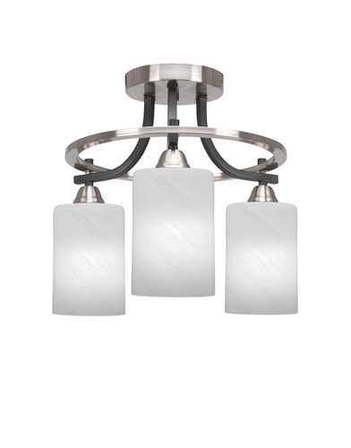 Paramount 3 Light Semi Flush In Matte Black & Brushed Nickel (3417-MBBN-3001)