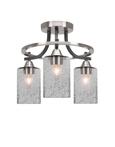 Paramount 3 Light Semi Flush In Matte Black & Brushed Nickel (3417-MBBN-3002)