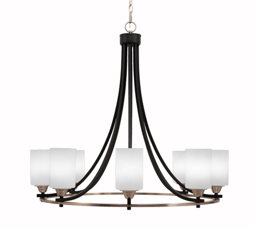 Paramount 8 Light Chandelier In Matte Black & Brushed Nickel (3408-MBBN-310)