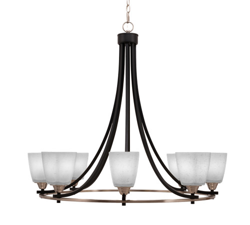 Paramount 8 Light Chandelier In Matte Black & Brushed Nickel (3408-MBBN-460)