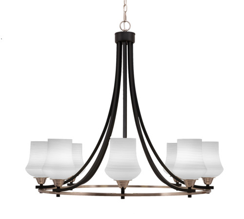 Paramount 8 Light Chandelier In Matte Black & Brushed Nickel (3408-MBBN-681)
