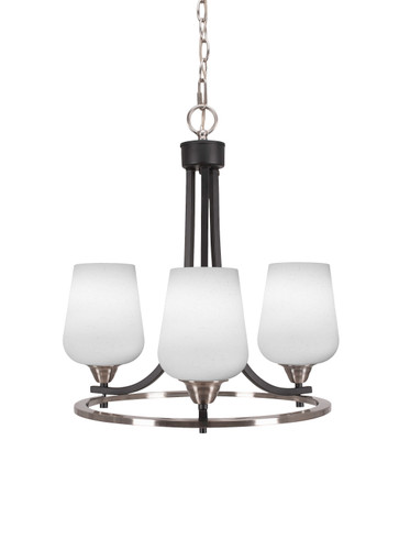 Paramount 3 Light Chandelier In Matte Black & Brushed Nickel (3403-MBBN-211)