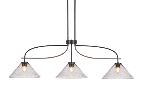 Monterey 3 Light Island In Matte Black & Wood-look Metal (2936-MBDW-2122)