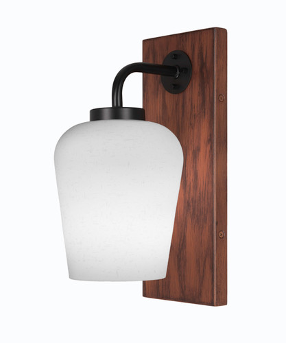 Oxbridge 1 Light Sconce In Matte Black & Wood-look Metal (1771-MBWG-211)