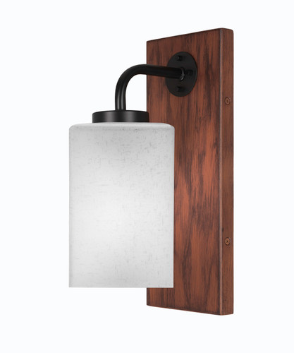 Oxbridge 1 Light Sconce In Matte Black & Wood-look Metal (1771-MBWG-531)