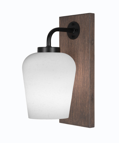Oxbridge 1 Light Sconce In Matte Black & Wood-look Metal (1771-MBDW-211)