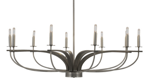 Monterey 10 Light Chandelier In Graphite & Wood-look Metal (2910-GPDW)