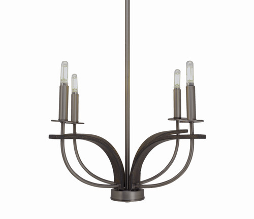 Monterey 4 Light Chandelier In Graphite & Wood-look Metal (2904-GPDW)