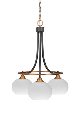 Paramount 3 Light Chandelier In Matte Black & Brass (3413-MBBR-212)