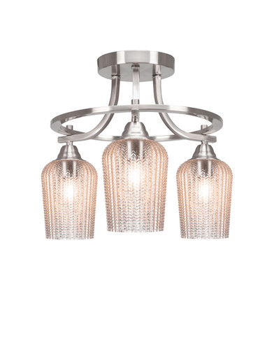 Paramount 3 Light Semi Flush In Brushed Nickel (3417-BN-4253)