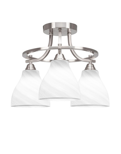 Paramount 3 Light Semi Flush In Brushed Nickel (3417-BN-4761)