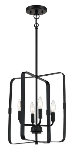 Stowe 4 Light Foyer in Flat Black (56034-FB)