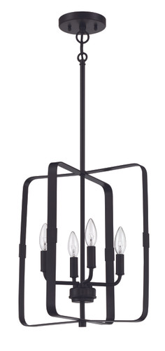 Stowe 4 Light Foyer in Flat Black (56034-FB)