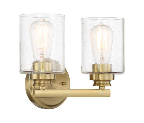 Bolden 2 Light Vanity In Satin Brass (50502-SB)