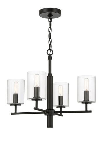 Hailie 4 Light Chandelier in Flat Black (55624-FB)