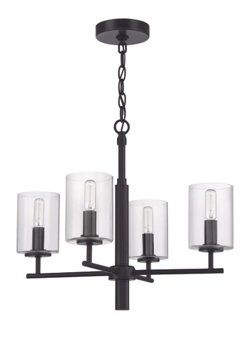 Hailie 4 Light Chandelier in Flat Black (55624-FB)