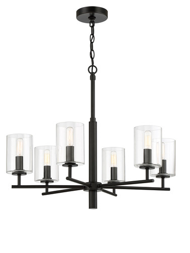 Hailie 6 Light Chandelier in Flat Black (55626-FB)